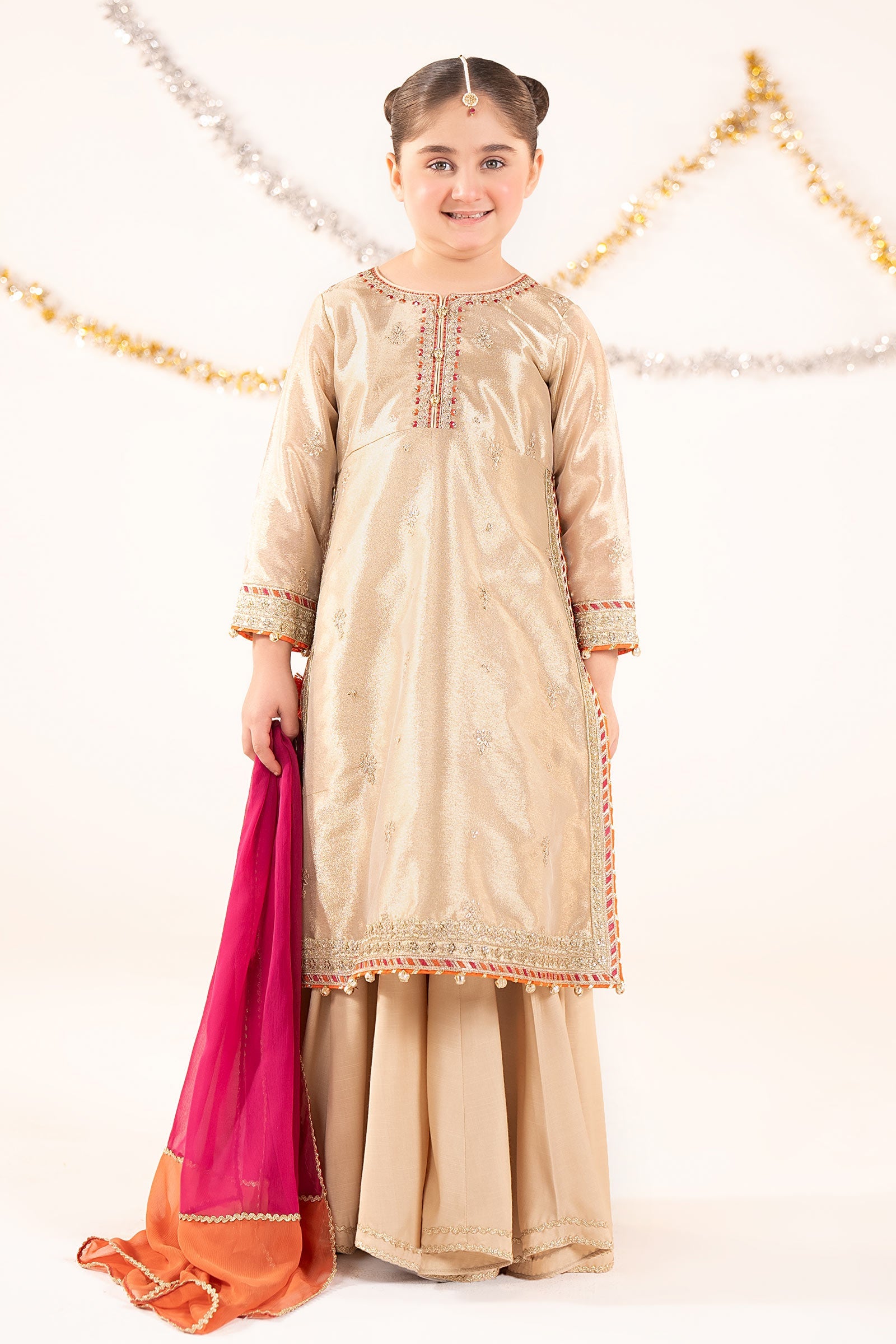 3 Piece Embroidered Tissue Suit