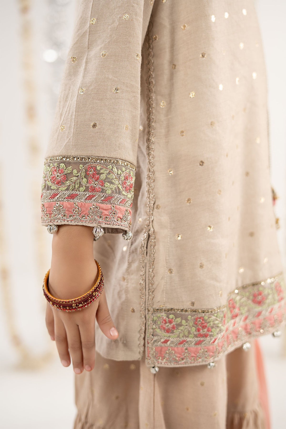 3 Piece Embroidered Lurex Jacquard Suit