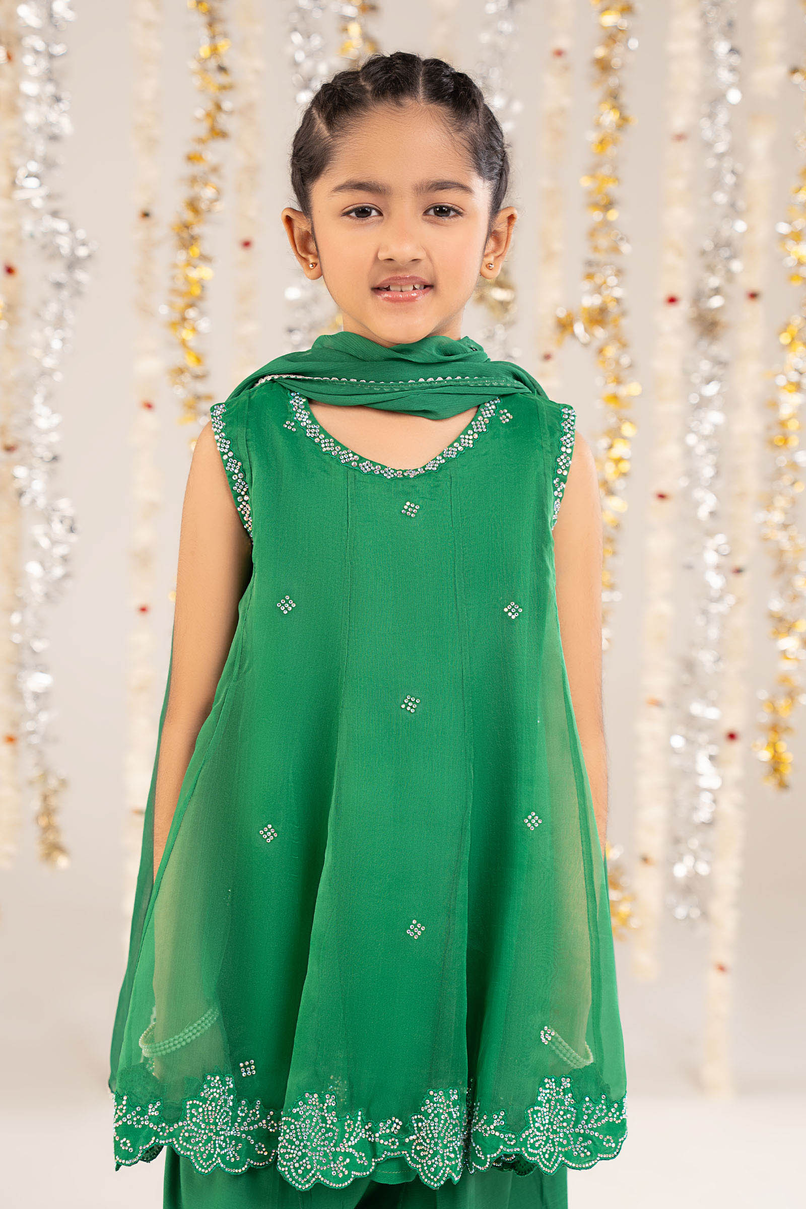 3 Piece Embellished Organza Suit