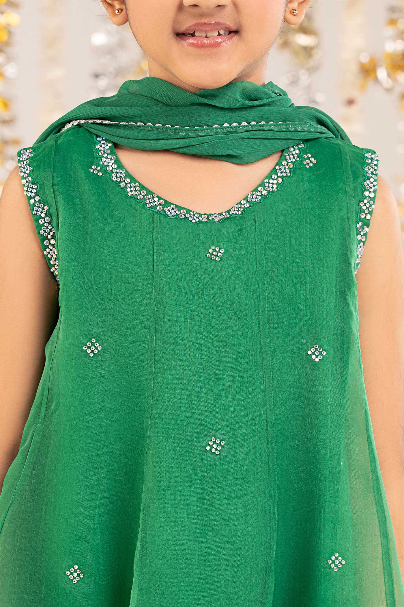 3 Piece Embellished Organza Suit