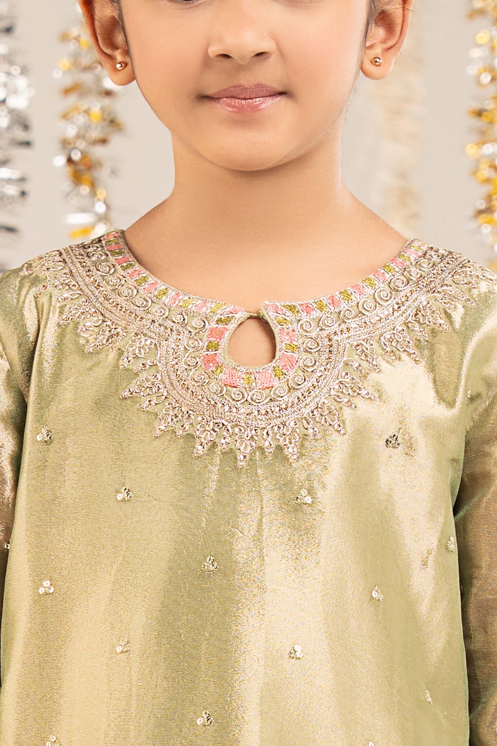 3 Piece Embroidered Tissue Suit