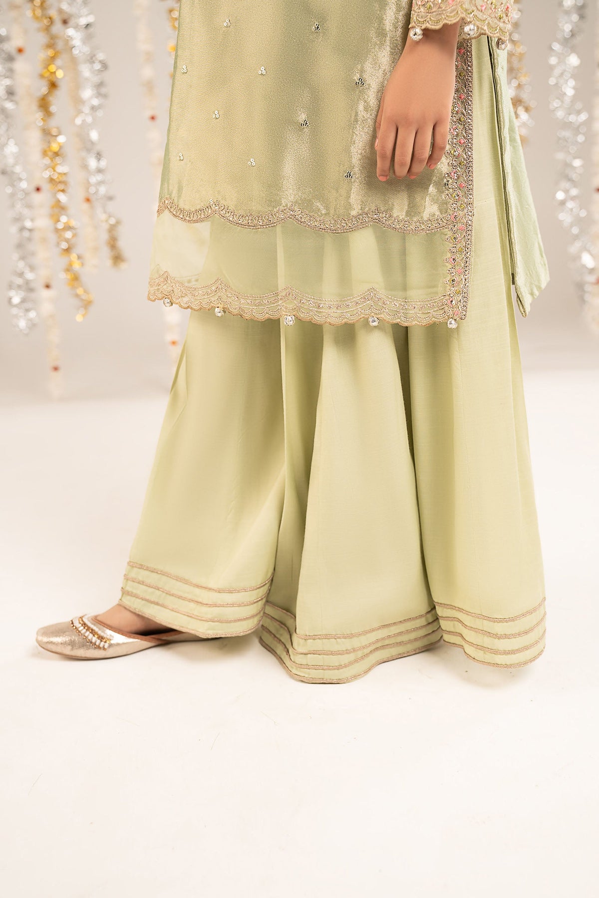 3 Piece Embroidered Tissue Suit