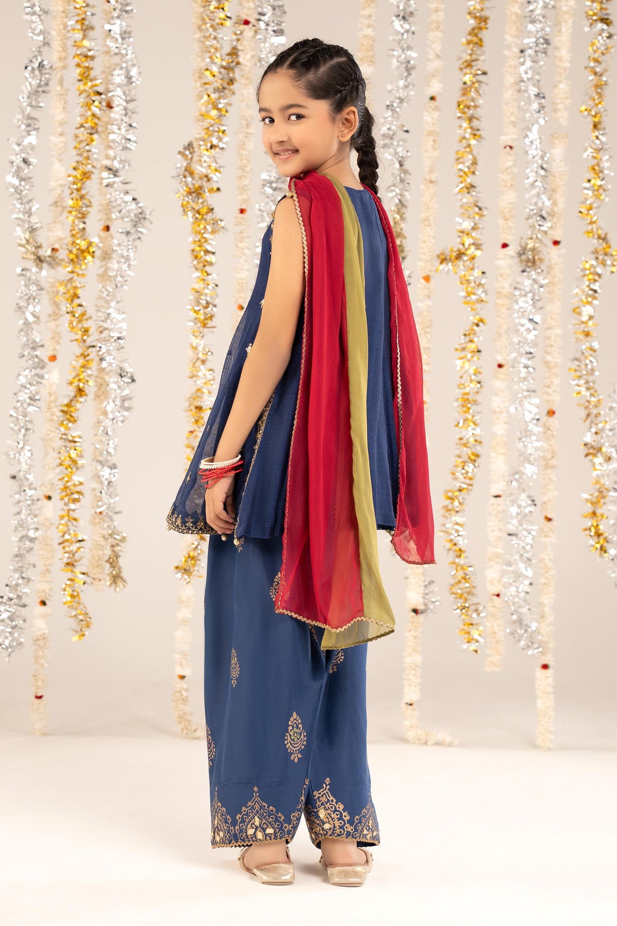 3 Piece Embroidered Cotton Net Suit