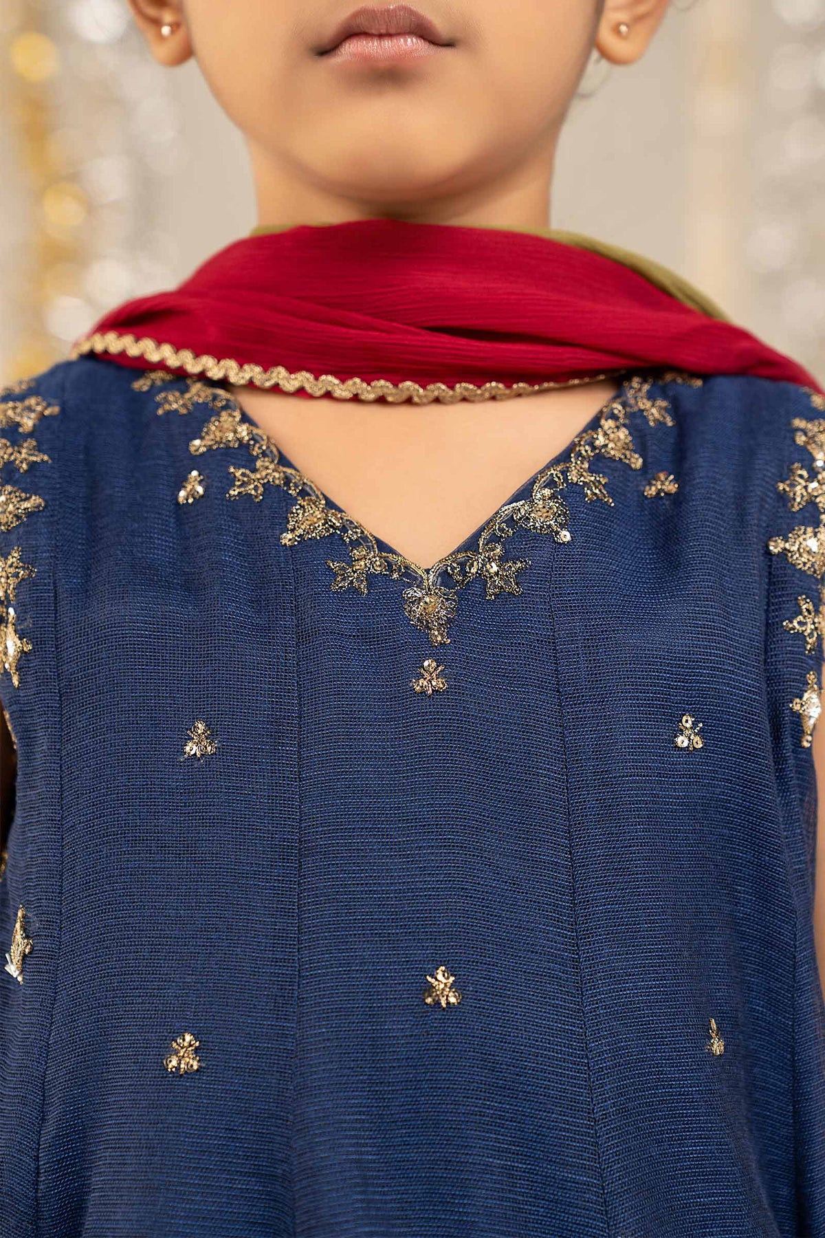 3 Piece Embroidered Cotton Net Suit