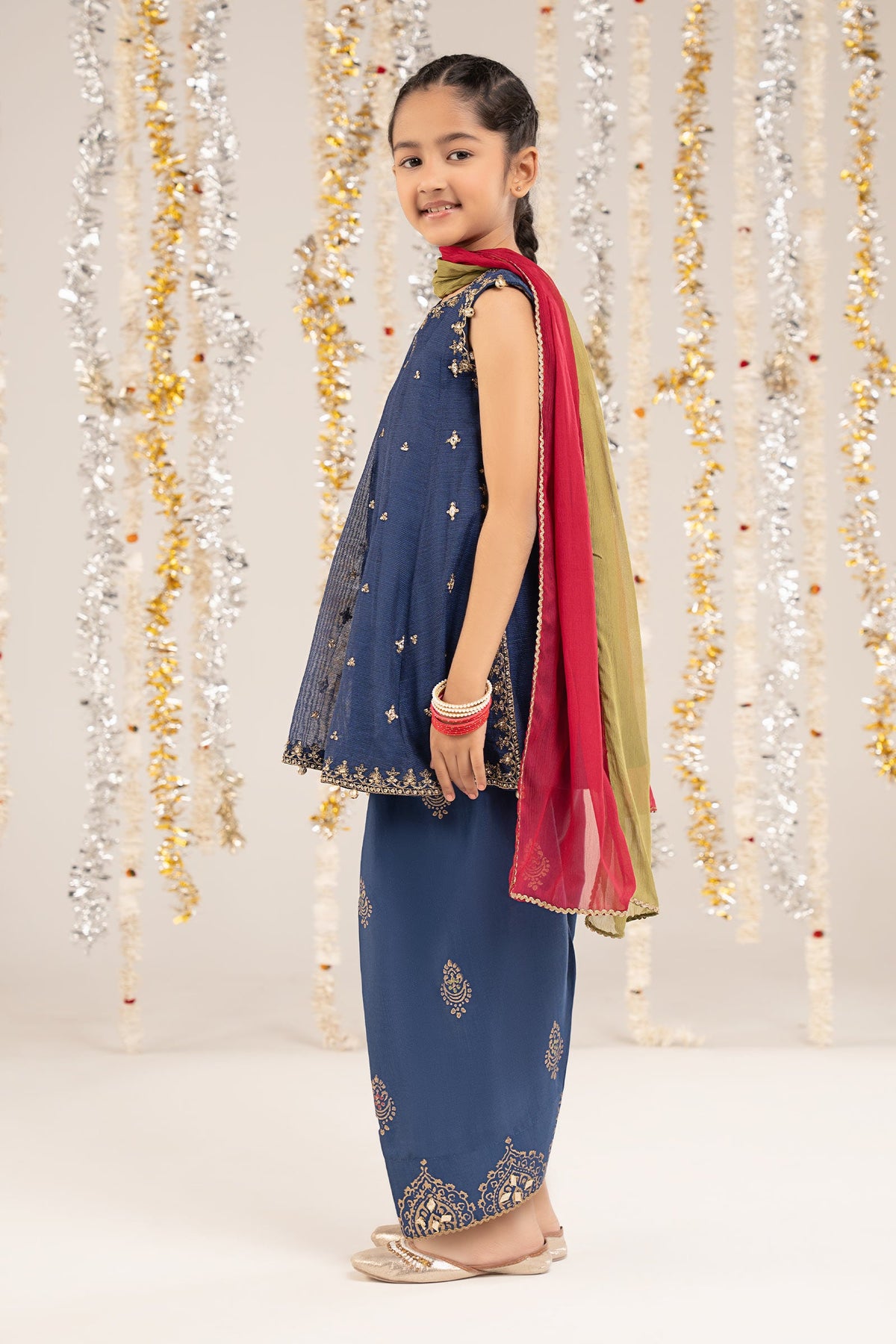 3 Piece Embroidered Cotton Net Suit