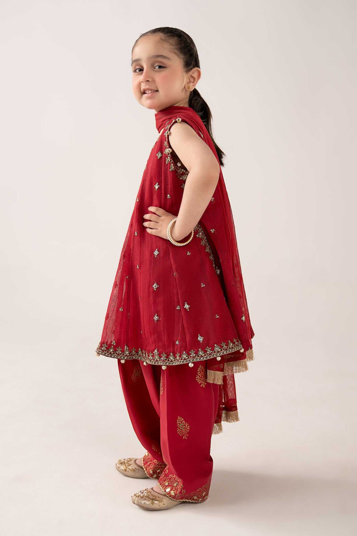 3 Piece Embroidered Cotton Net Suit