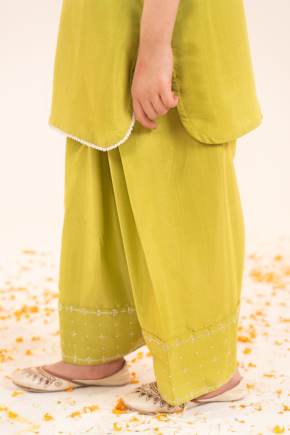 3 Piece Embellished Raw Silk Suit