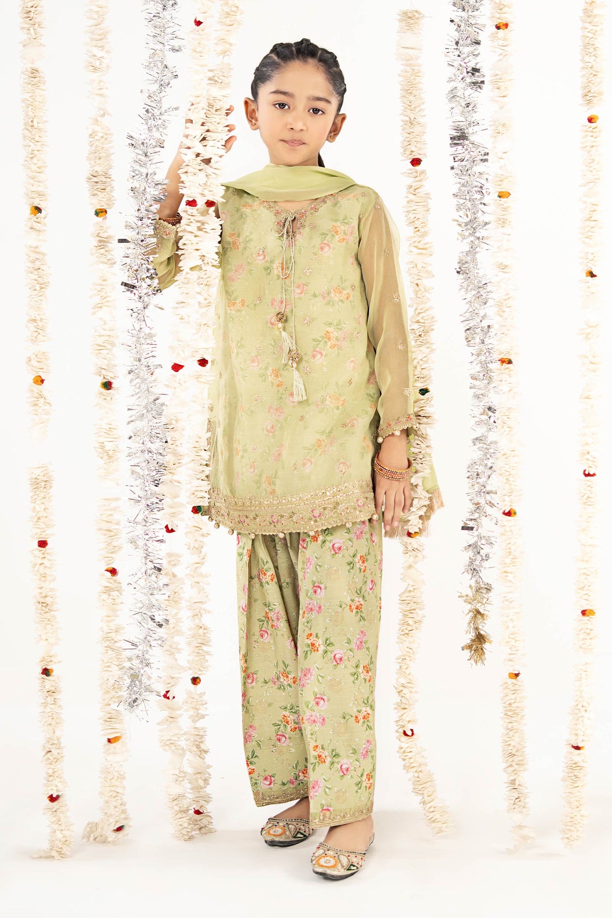 3 Piece Embroidered Organza Suit