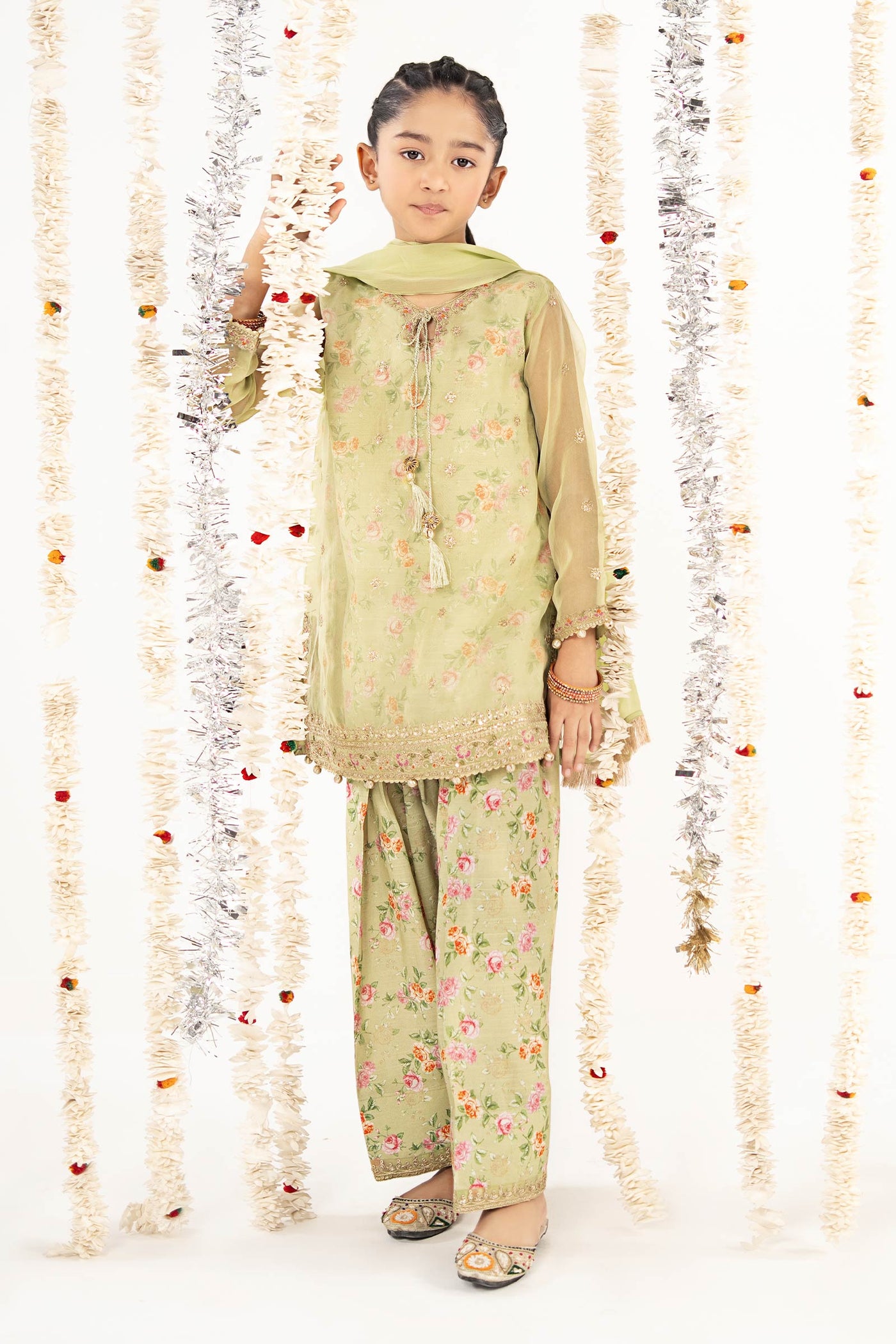 3 Piece Embroidered Organza Suit