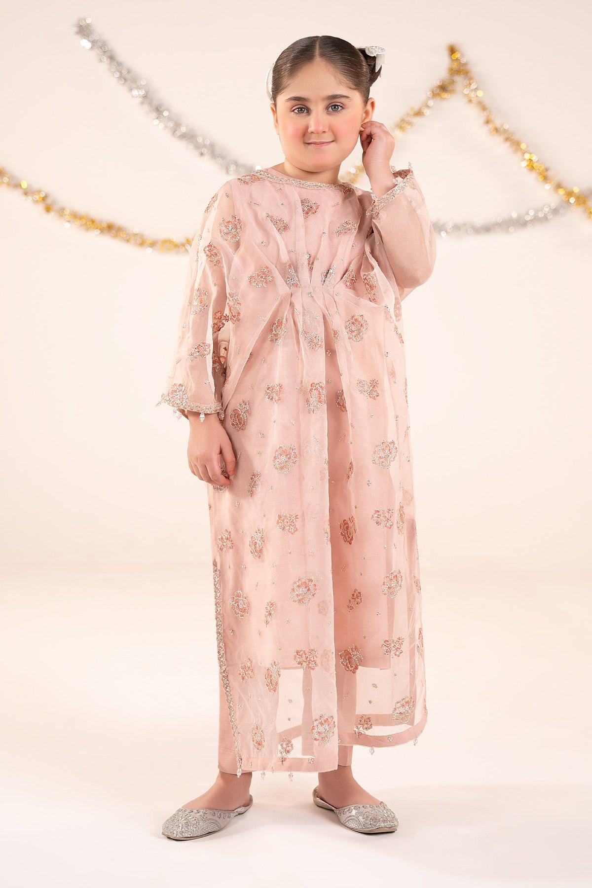 2 Piece Embroidered Organza Suit