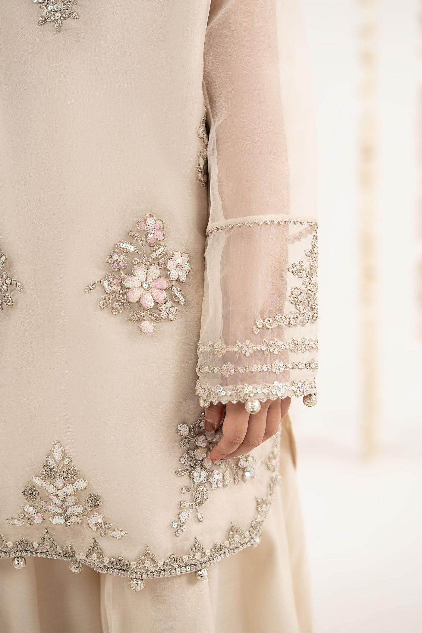3 Piece Embroidered Organza Suit