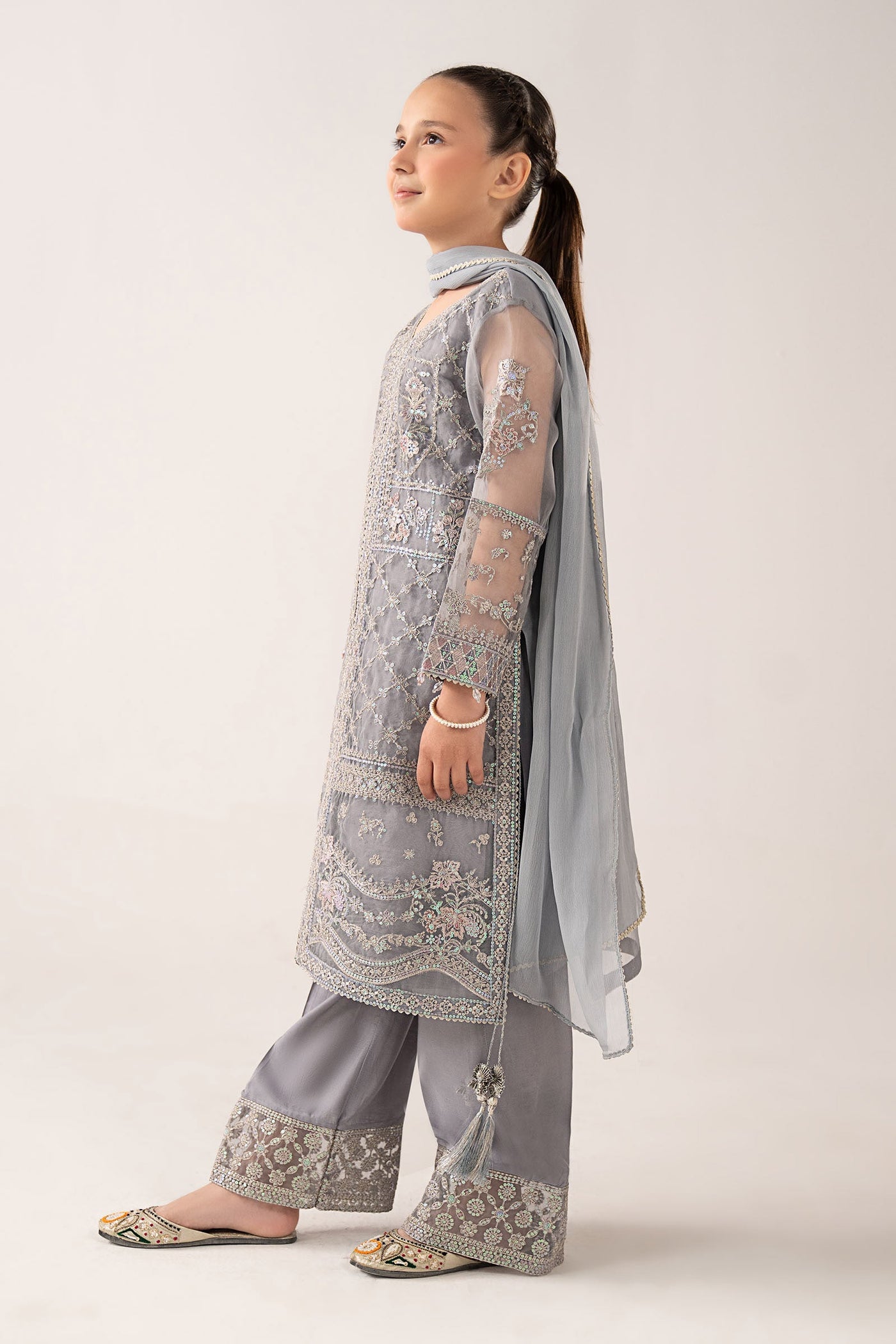 3 Piece Embroidered Organza Suit