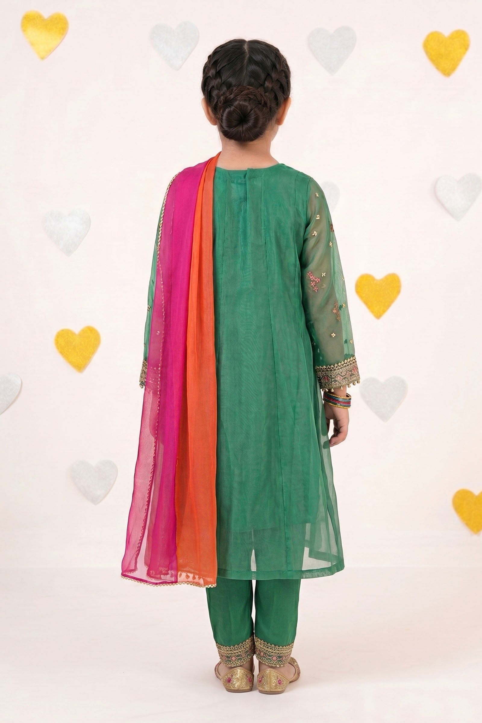 3 Piece Embroidered Organza Suit