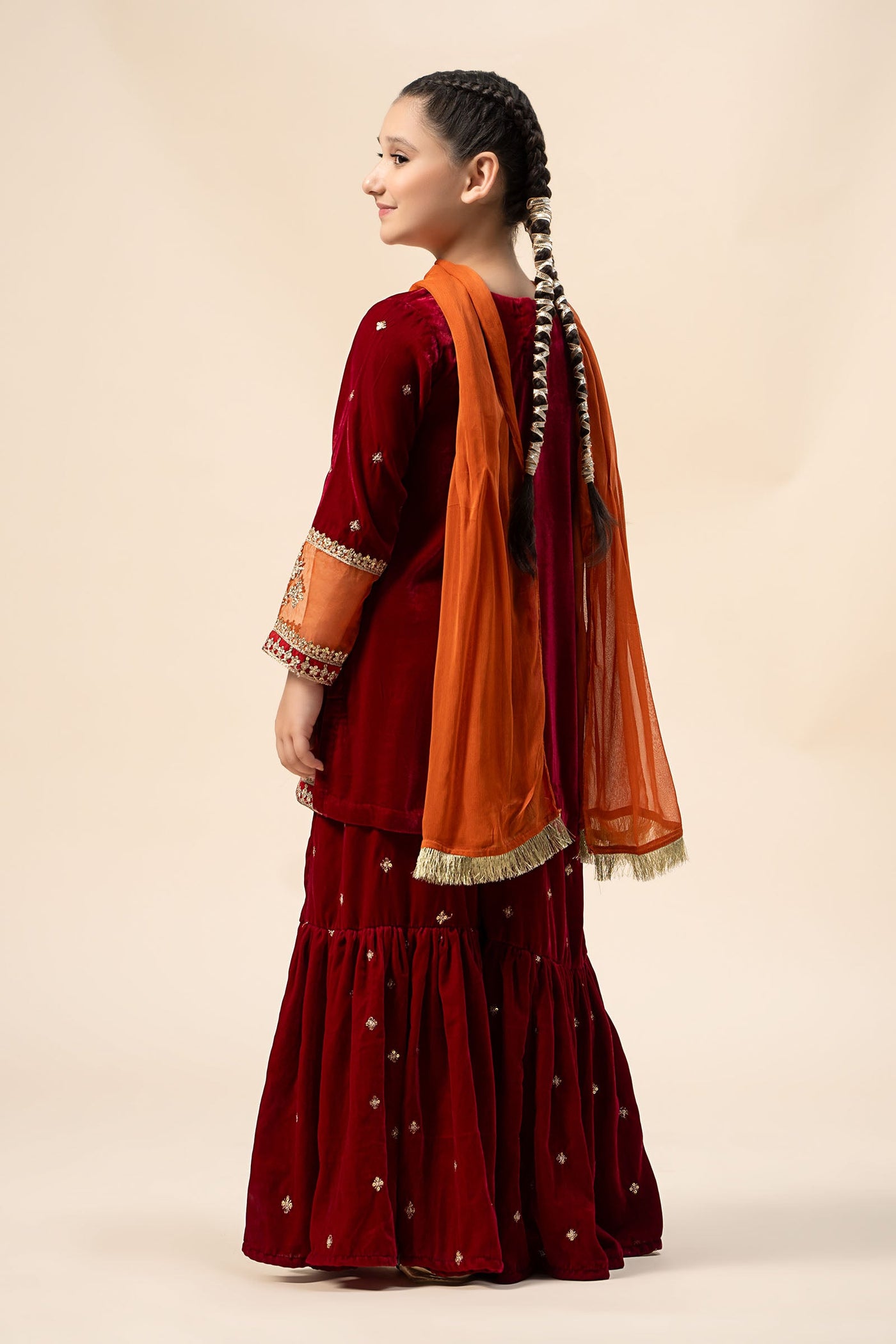 Embroidered silk Pants(As Shown)