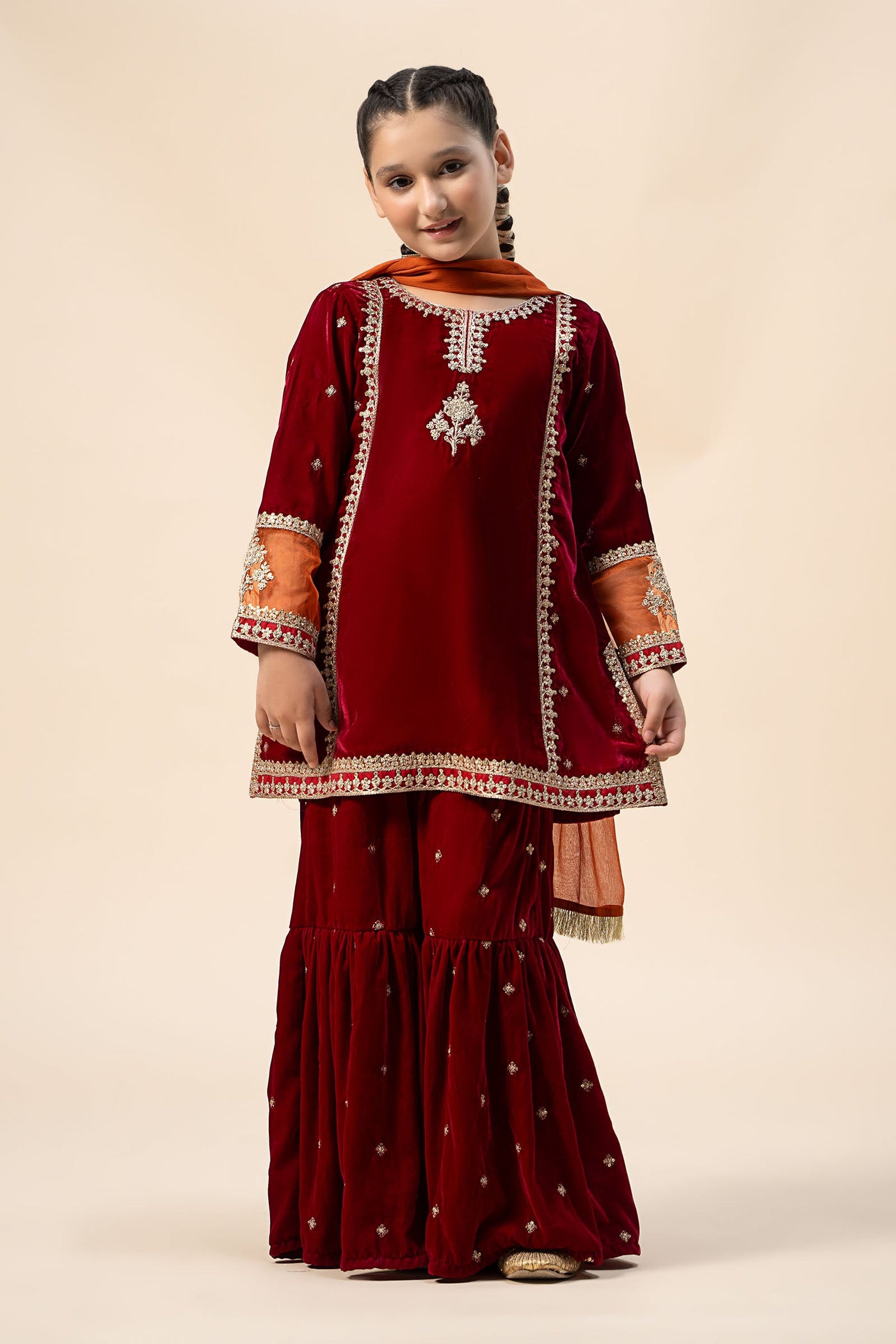 Embroidered silk Pants(As Shown)