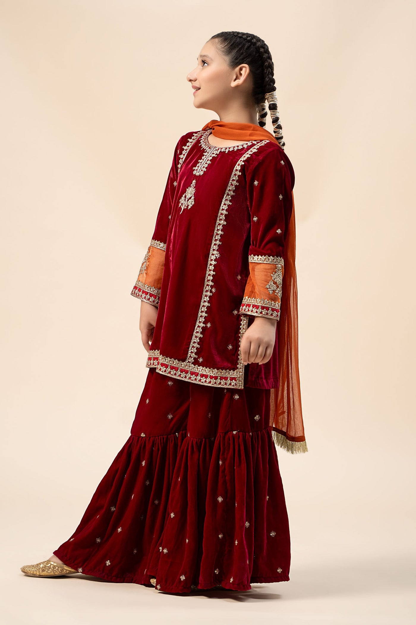 Embroidered silk Pants(As Shown)
