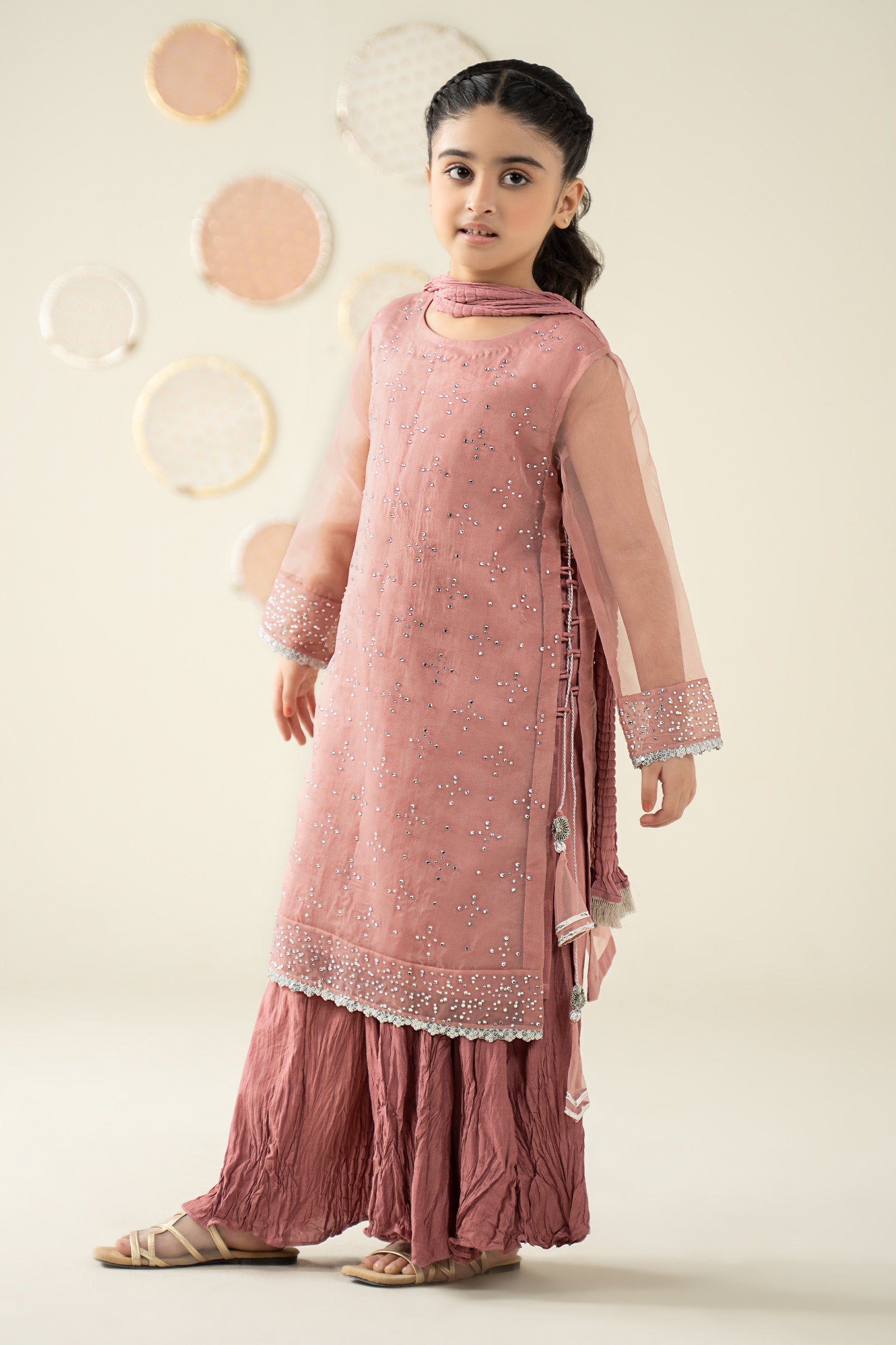 3 Piece Embellished Organza Suit