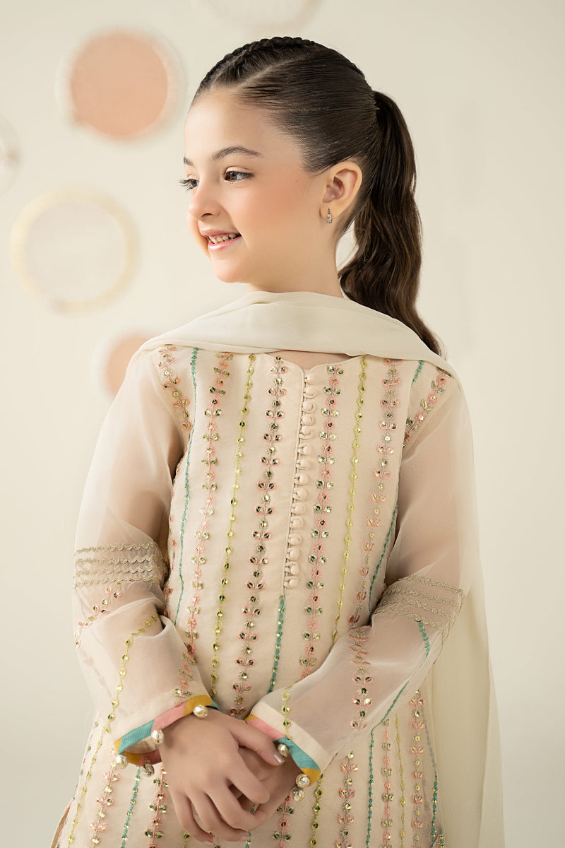 3 Piece Embroidered Organza Suit