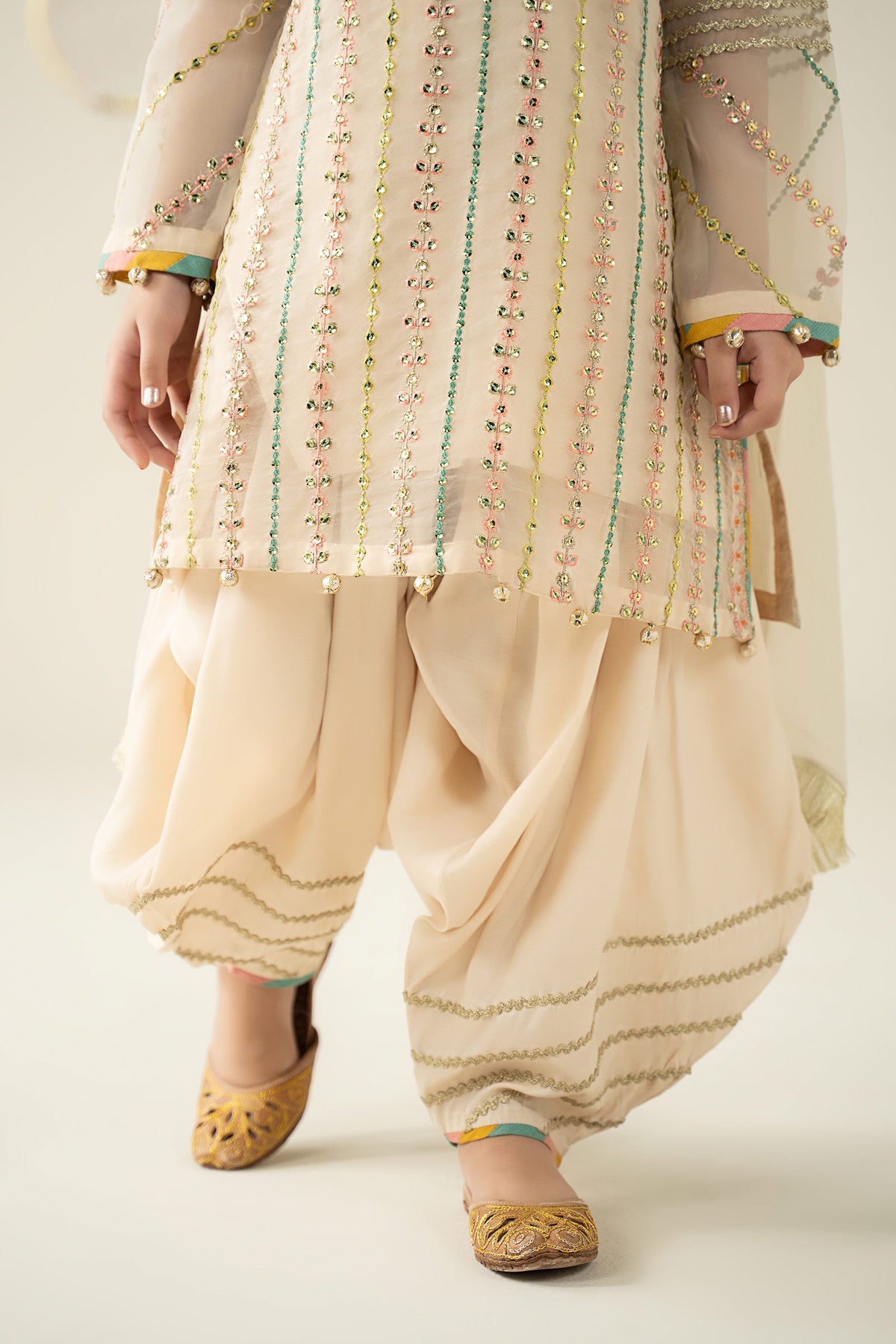 3 Piece Embroidered Organza Suit