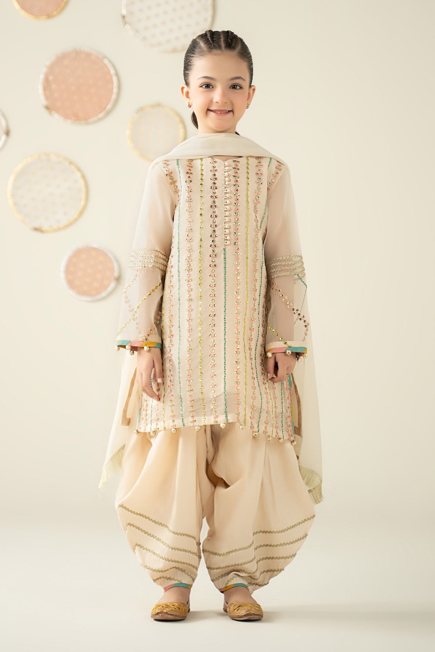 3 Piece Embroidered Organza Suit