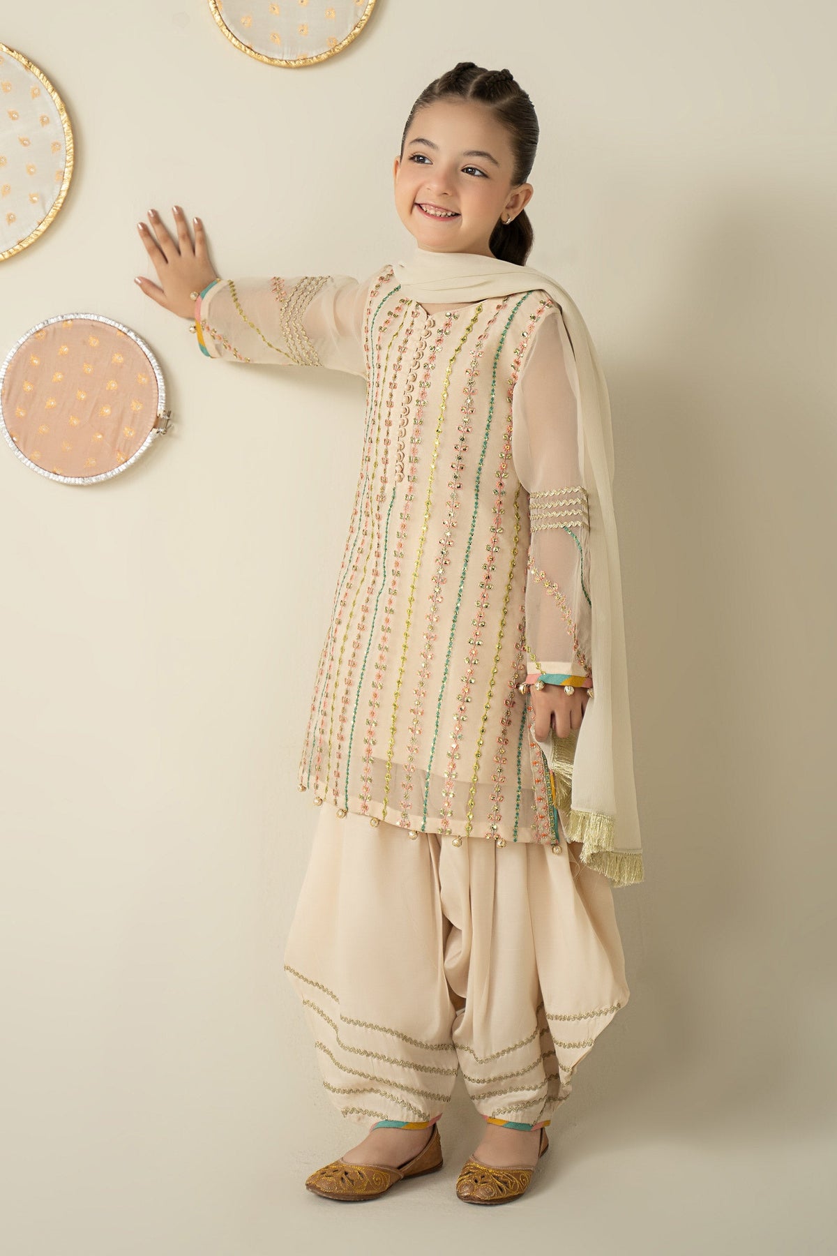 3 Piece Embroidered Organza Suit