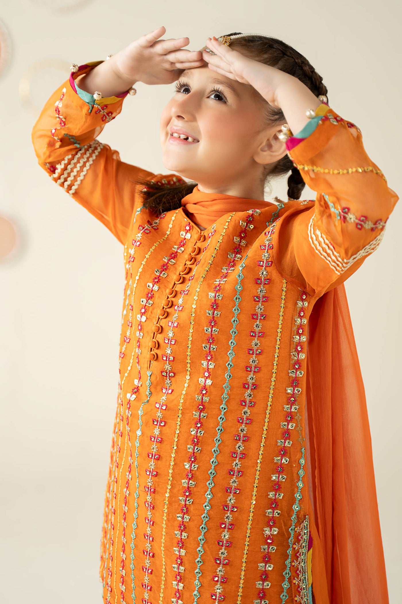 3 Piece Embroidered Organza Suit