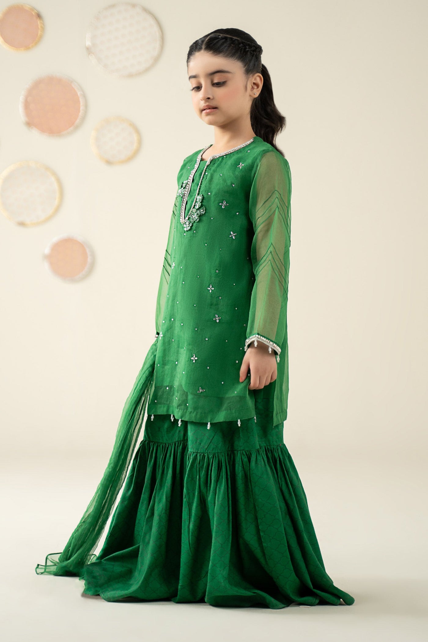3 Piece Embellished Organza Suit