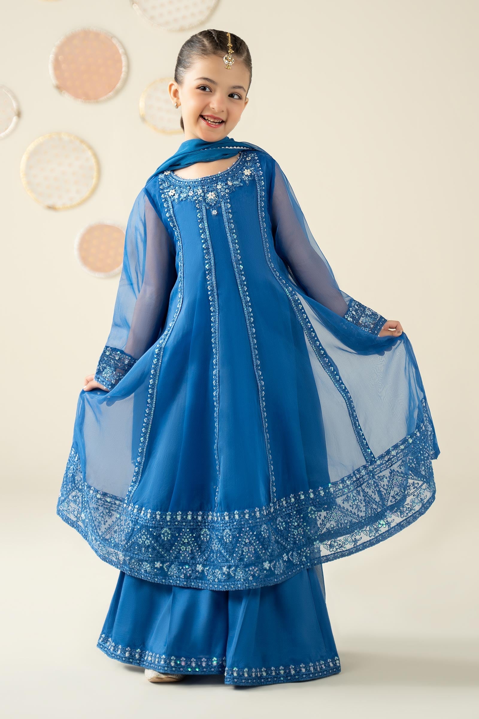 3 Piece Embroidered Organza Suit