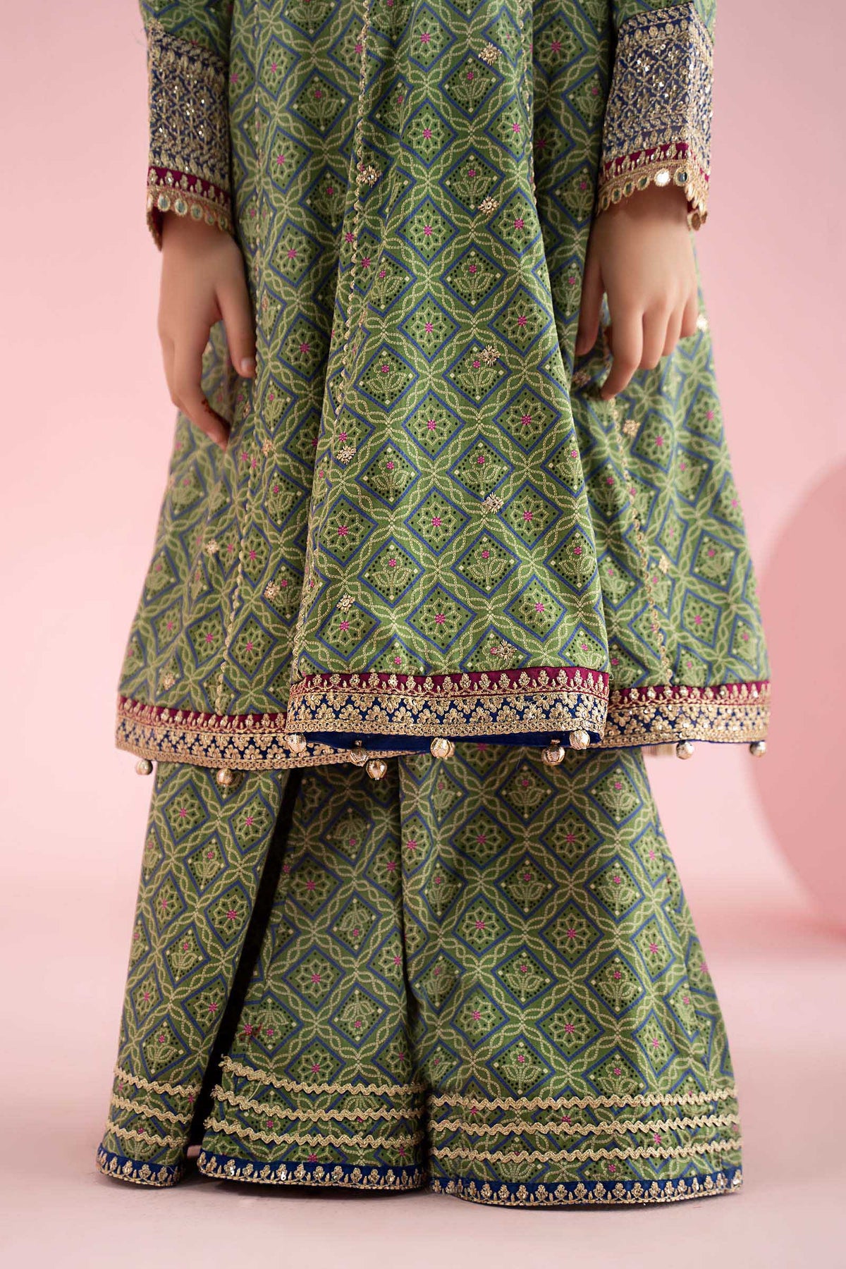 3 Piece Embroidered PK Raw Silk Suit