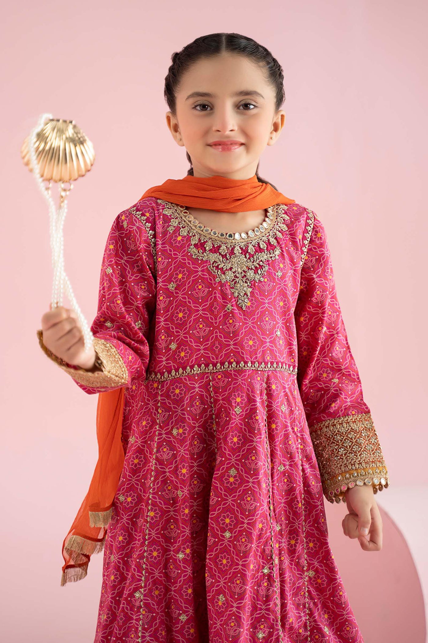 3 Piece Embroidered PK Raw Silk Suit