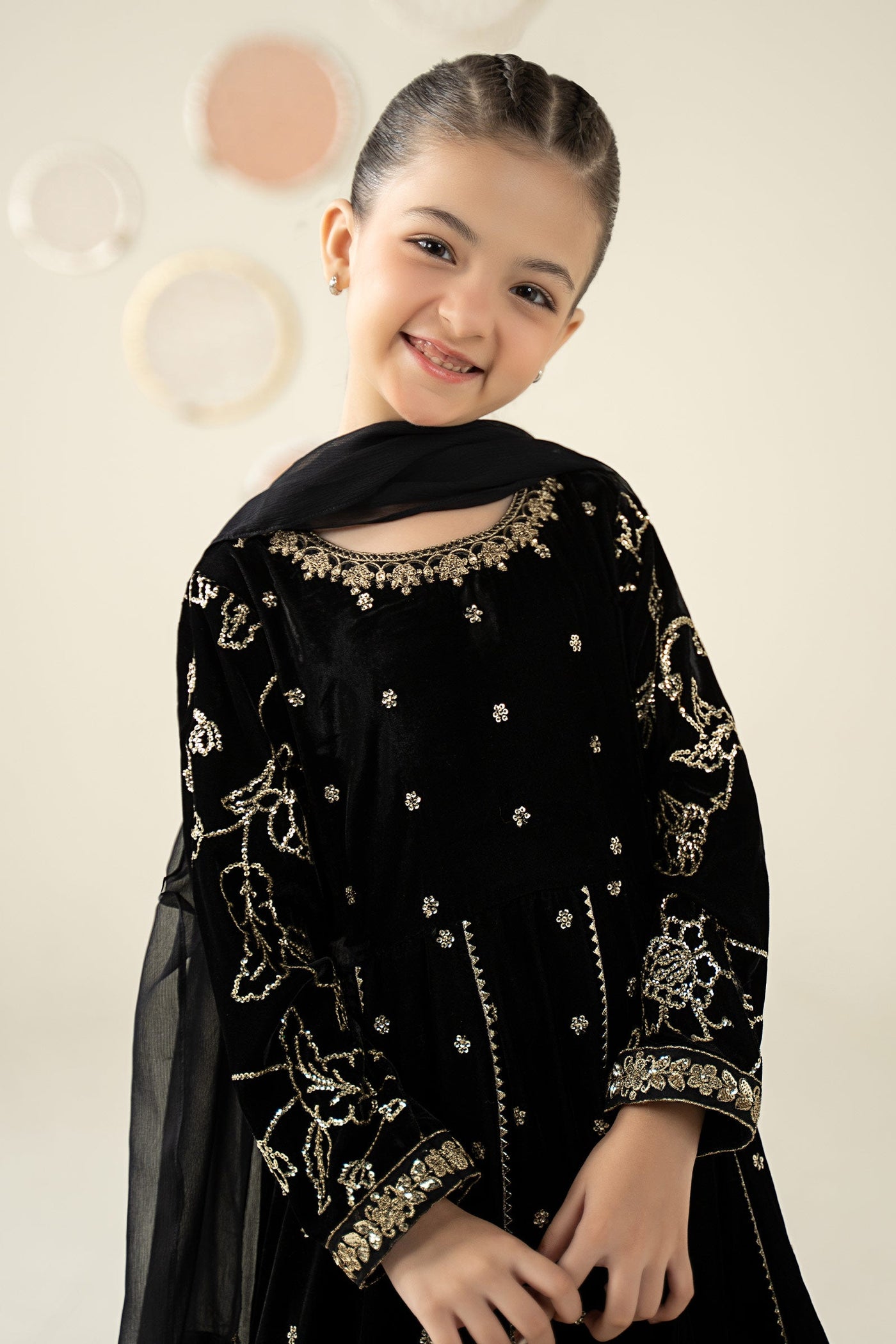 3 Piece Embroidered Velvet Suit