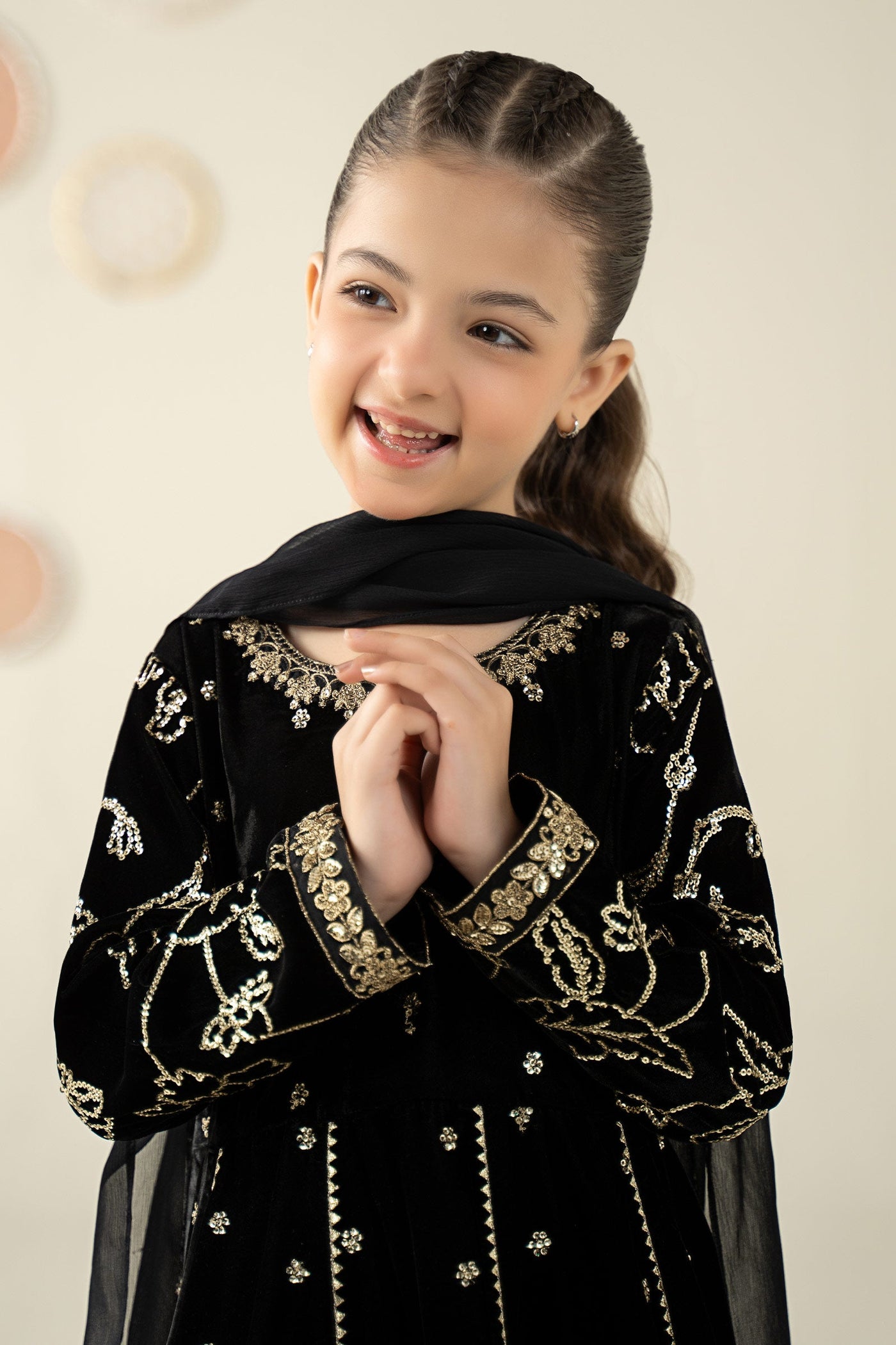 3 Piece Embroidered Velvet Suit