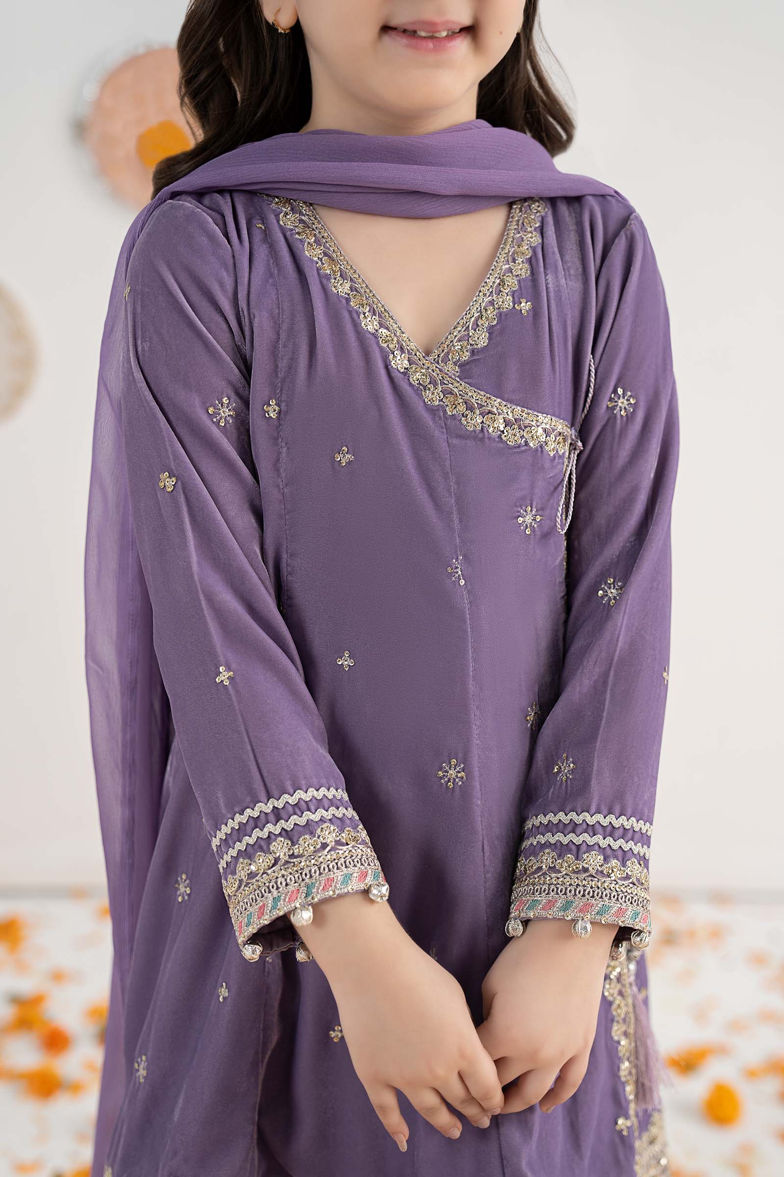 3 Piece Embroidered Velvet Suit