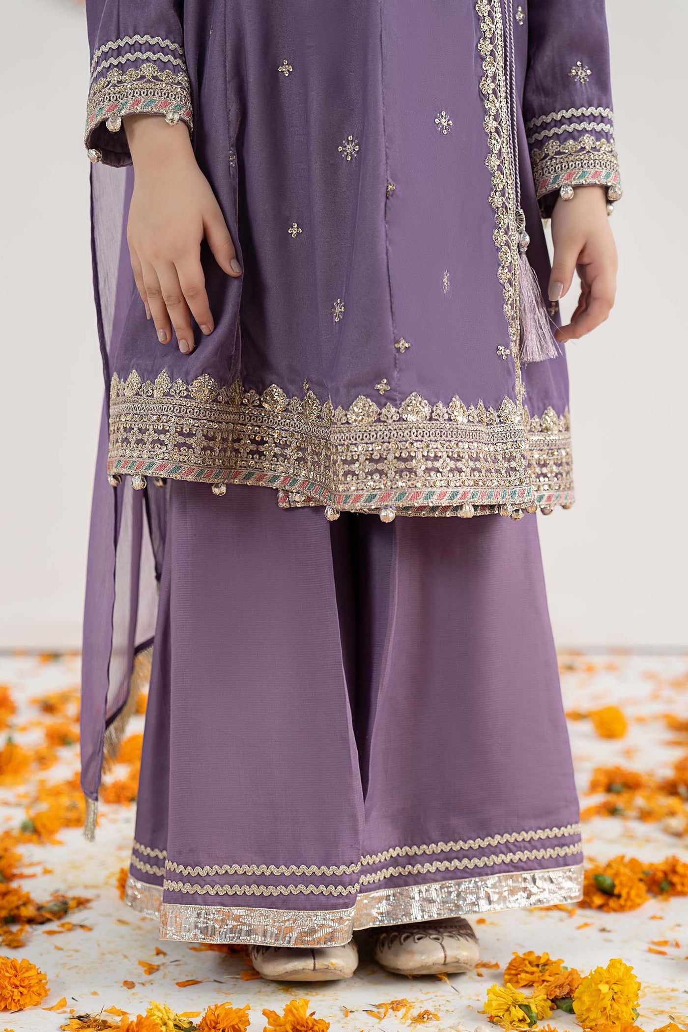 3 Piece Embroidered Velvet Suit