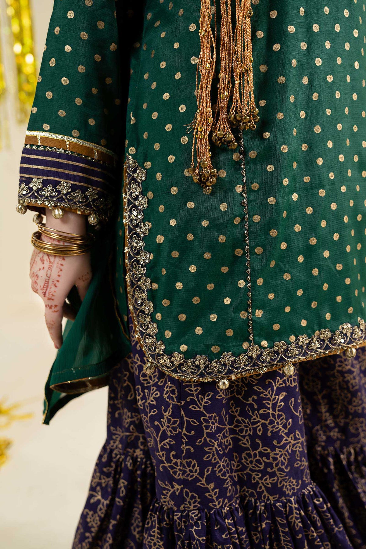 3 Piece Embroidered Raw Silk Suit