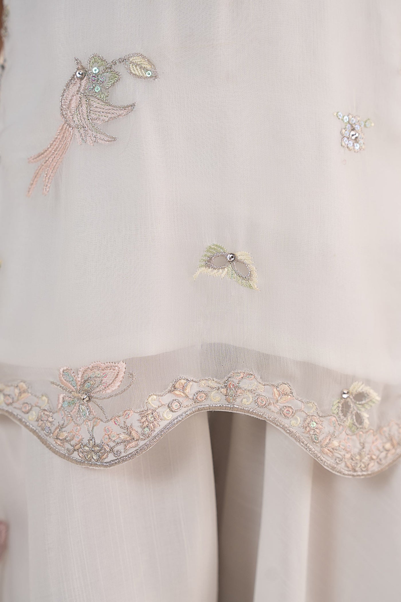 2 Piece Embroidered Chiffon Suit