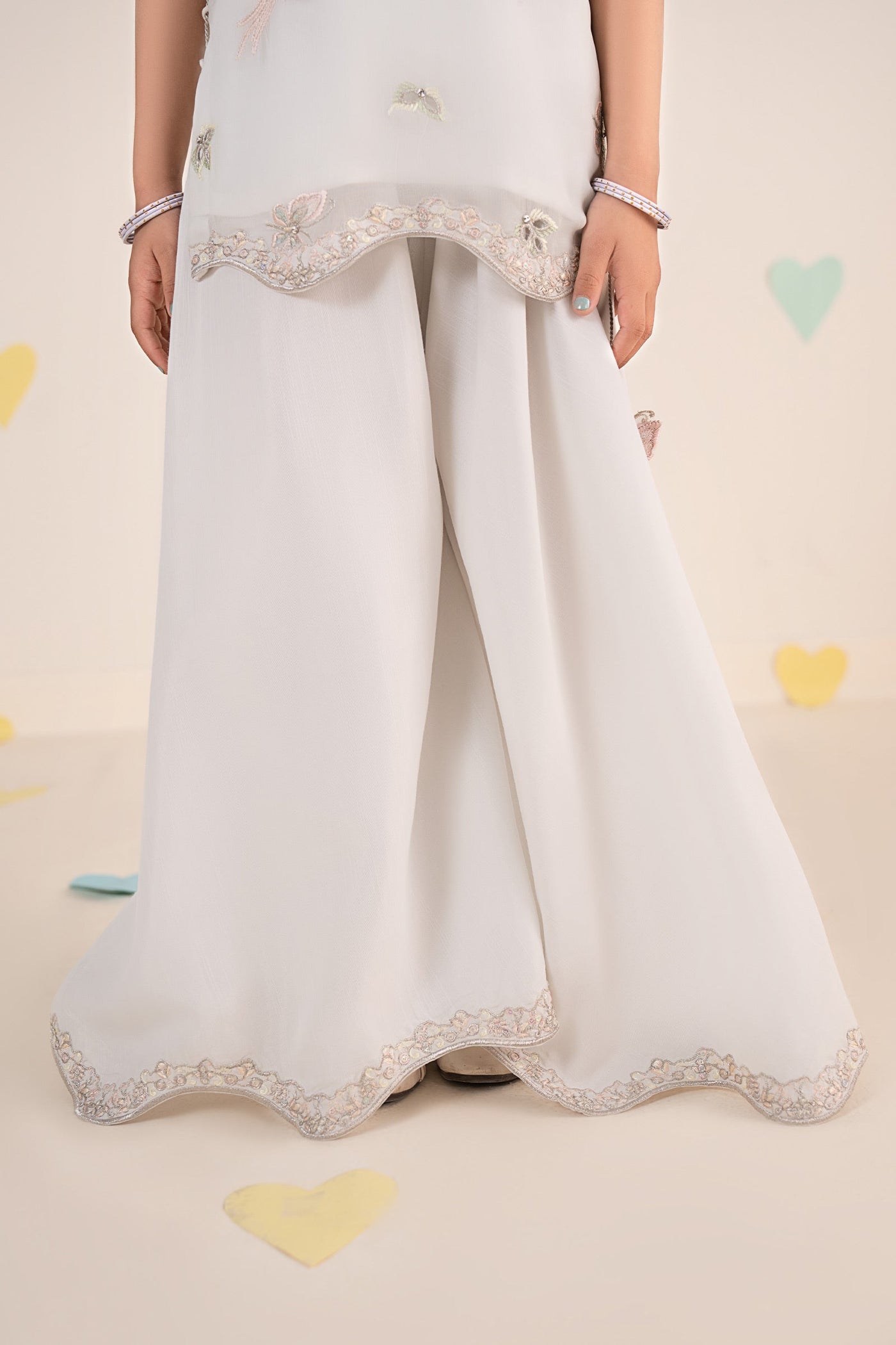 2 Piece Embroidered Chiffon Suit