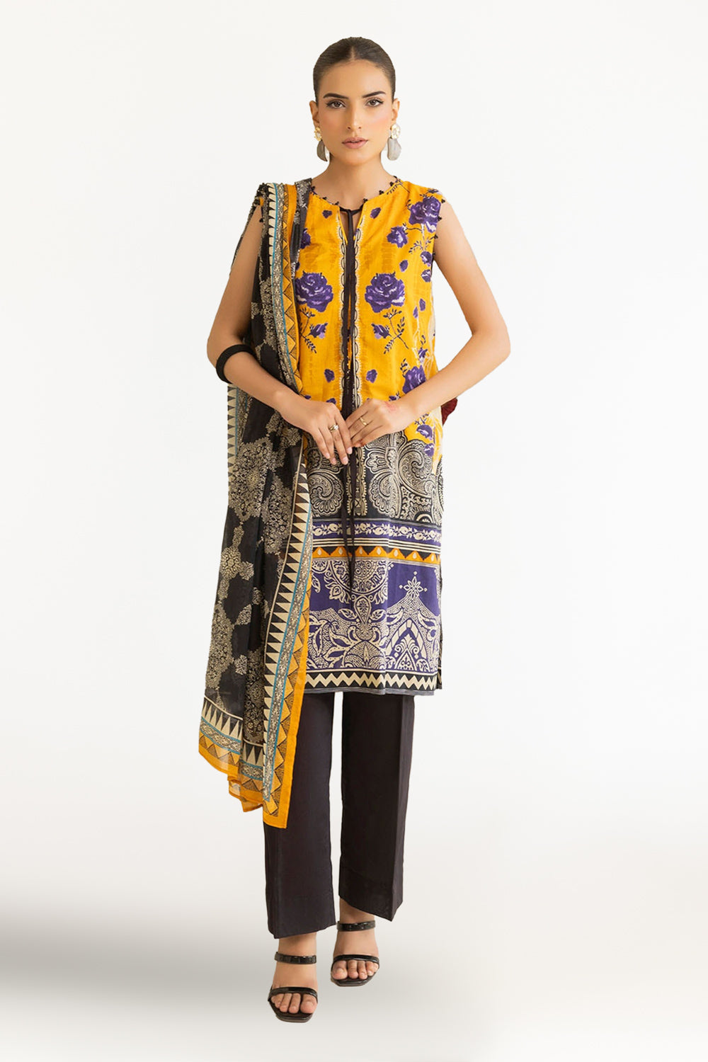 3 Piece Unstitched Printed Lawn Suit