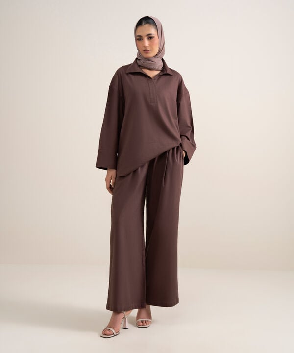 Pleated Wide-Leg Pants
