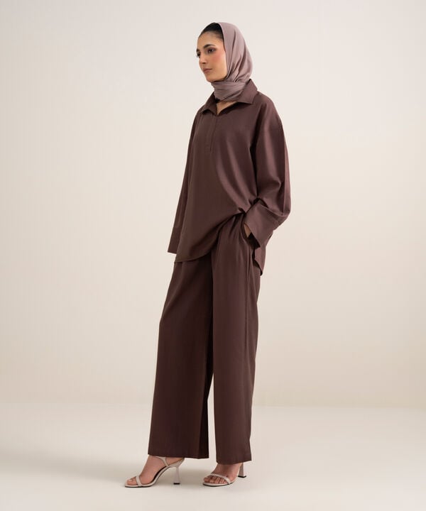Pleated Wide-Leg Pants
