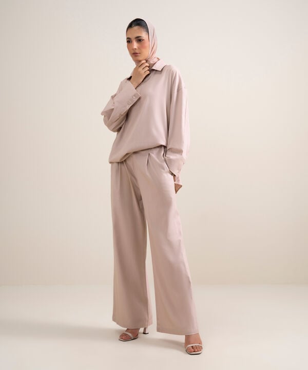 Pleated Wide-Leg Pants