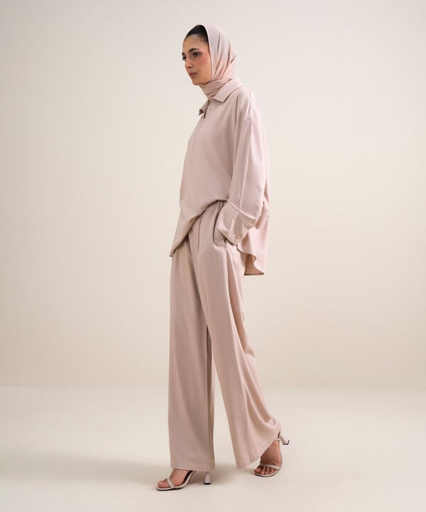 Pleated Wide-Leg Pants
