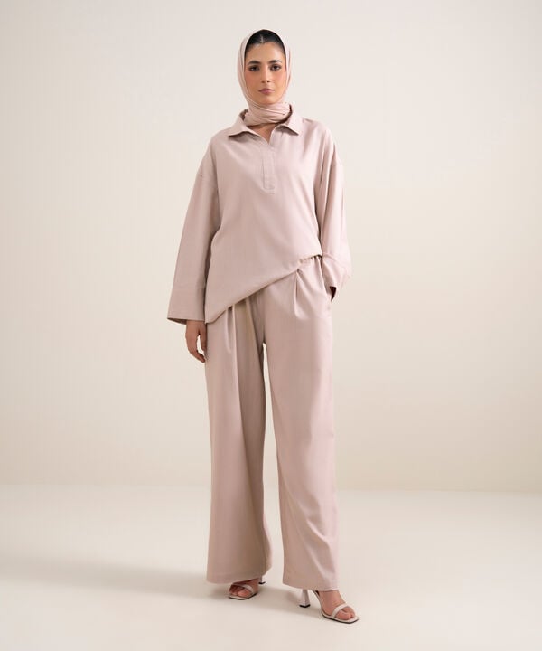 Pleated Wide-Leg Pants