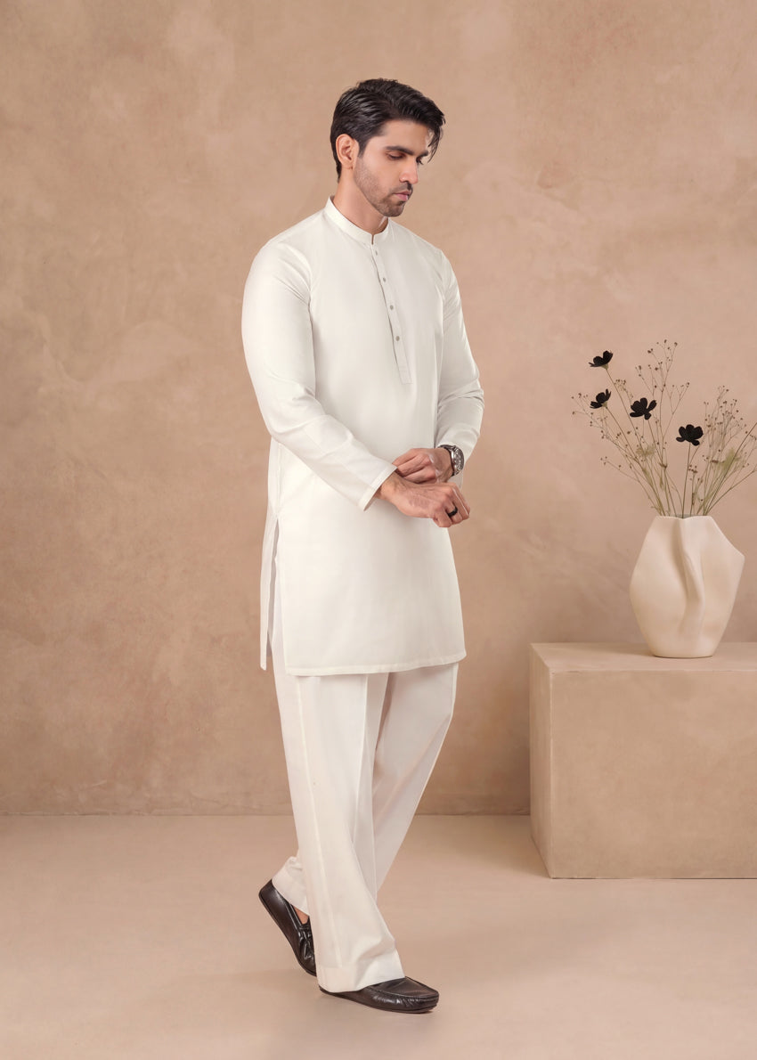 O-White-Blended-Kurta - (MP1PBS26BM3A15)