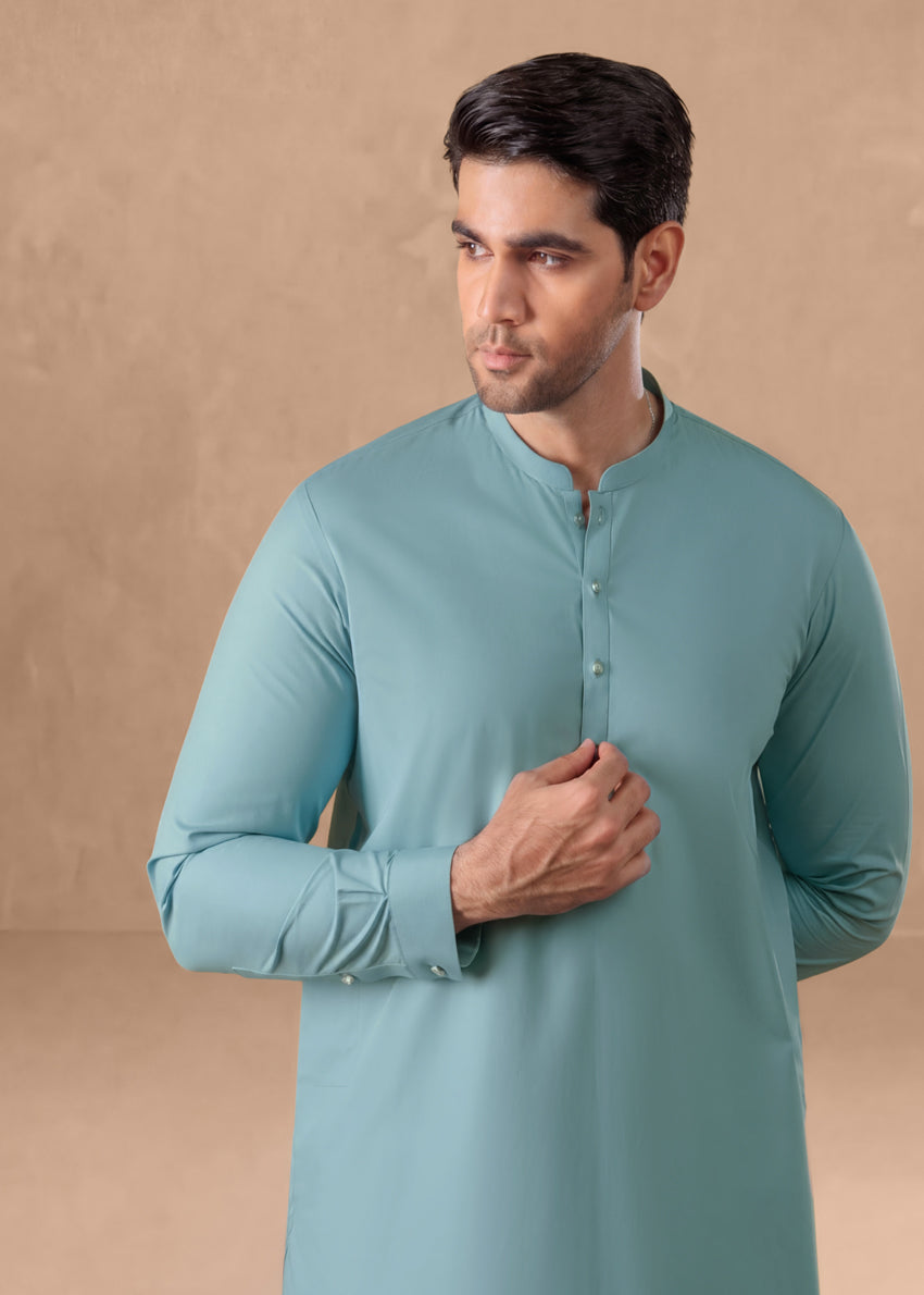 L-Blue-Cotton-Shalwar Suit -  (MP2PBBW25ADJ16)