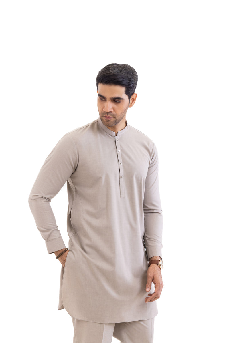 Taupe-Blended-Kurta Trouser - (MP2PBBW25ADN29)