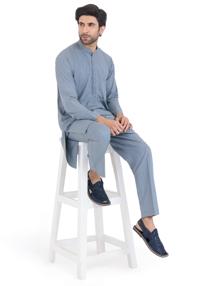 M-Grey-Blended-Kurta Trouser - (MP2PBBW25ADN31)