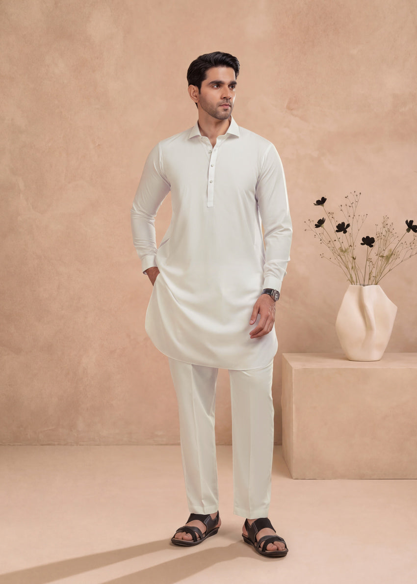 O-White-Blended-Kurta Trouser - (MP2PSBS26BM1F18)