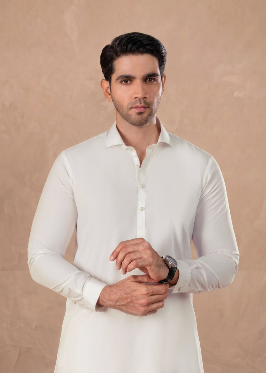 O-White-Blended-Kurta Trouser - (MP2PSBS26BM1F18)