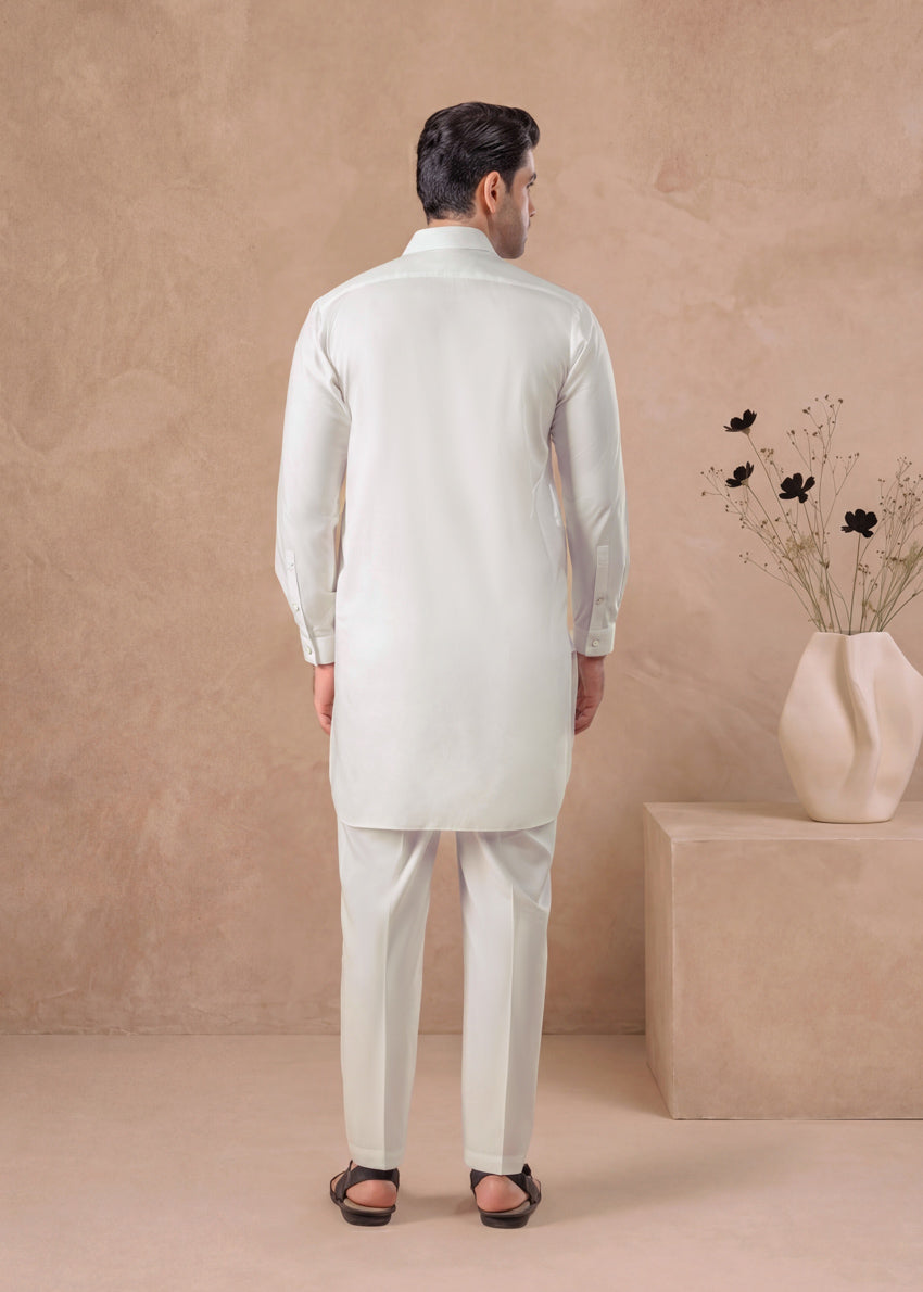 O-White-Blended-Kurta Trouser - (MP2PSBS26BM1F18)